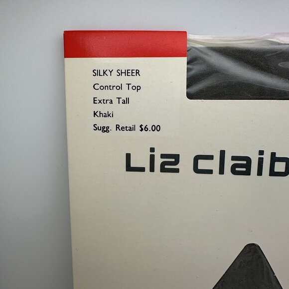 Liz Claiborne Silky Sheer Control Top Extra Tall Khaki Pantyhose Style 831 - Picture 2 of 3